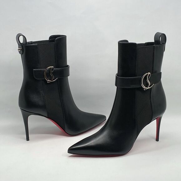Christian Louboutin So CL chelsea 85 black leather ankle boots size 36.5 - Picture 1 of 16